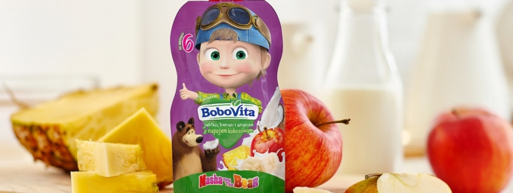 Nowe musy owocowe BoboVita Masza i Niedźwiedź - teraz jeszcze więcej pysznych smaków do wyboru!