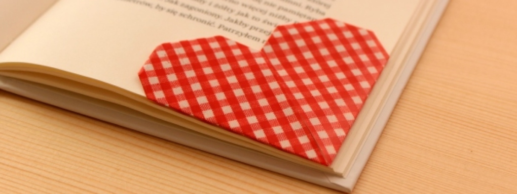 Walentynkowa zakładka do książki w kształcie serca
