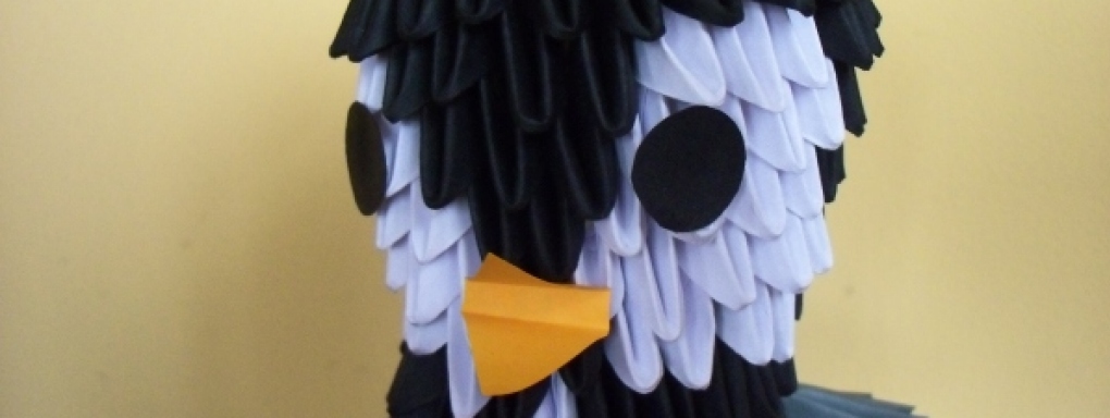 Pingwin z origami modułowego