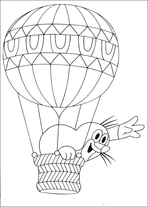 kolorowanka - Krecik w balonie