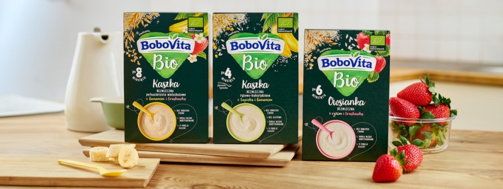 Pora na nowość w diecie malucha - kaszki BoboVita Bio w 3 smakowitych odsłonach 