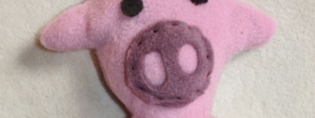 Różowa gałgankowa świnka w wykonaniu Joanny Krzyżanek
