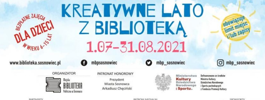 Wakacyjne konkursy dla dzieci i młodzieży - lato 2021 "Akcja-ilustracja, czyli kreatywne lato z biblioteką"