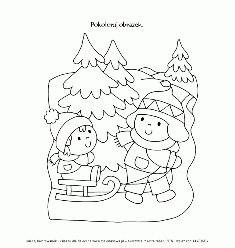 Zabawy Na Sniegu Fragment Ksiazeczki Kolorowanki Czas Dzieci
