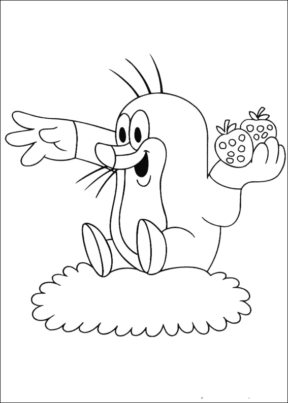 krtek and parrot coloring page Coloring page